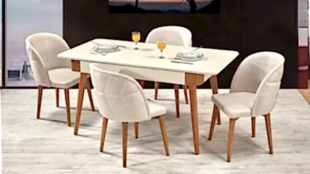 ANKA MASA TAKIMI EKRU CEVİZ